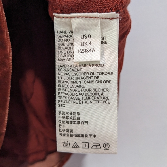 Free People Velvet Mini Skirt Deep Burnt Orange Size 0 XS - Picture 9 of 10